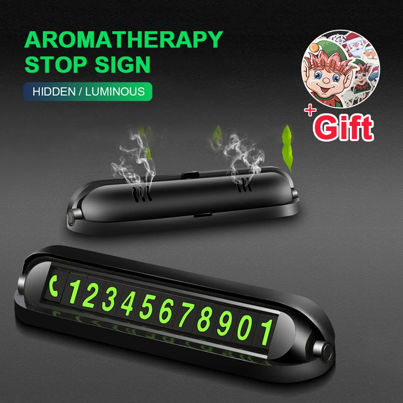 Светящаяся карта для временной парковки с освежителем автомобиля скрытая