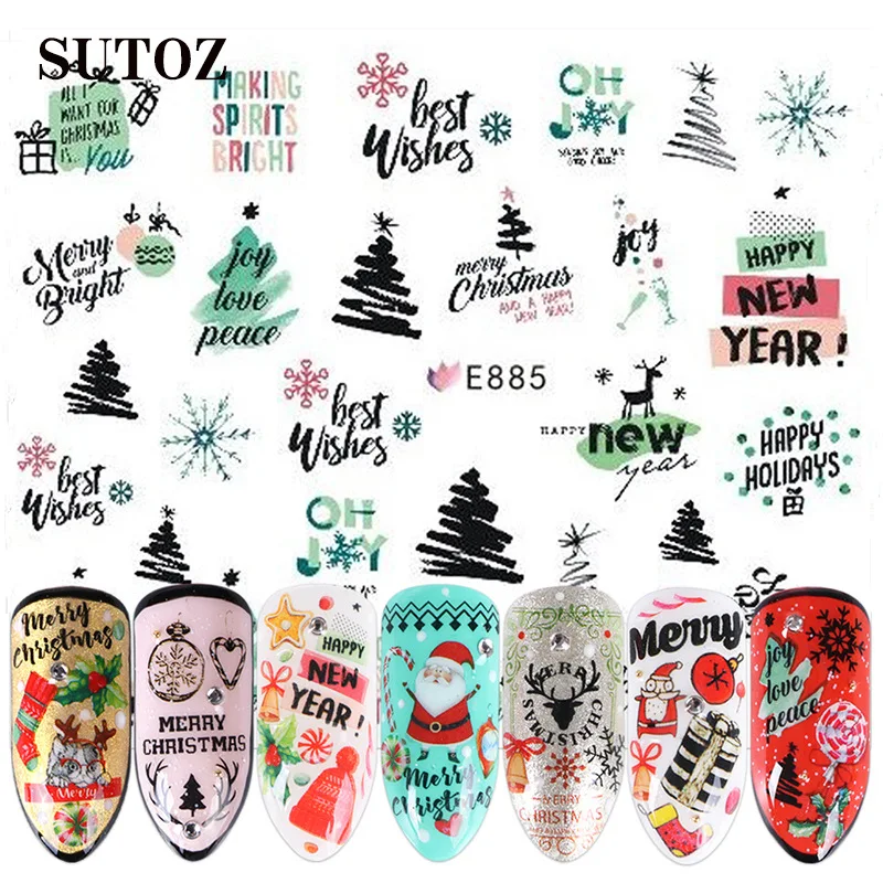 Новинка 2019 зимние рождественские слайдеры наклейки для ногтей сделай сам
