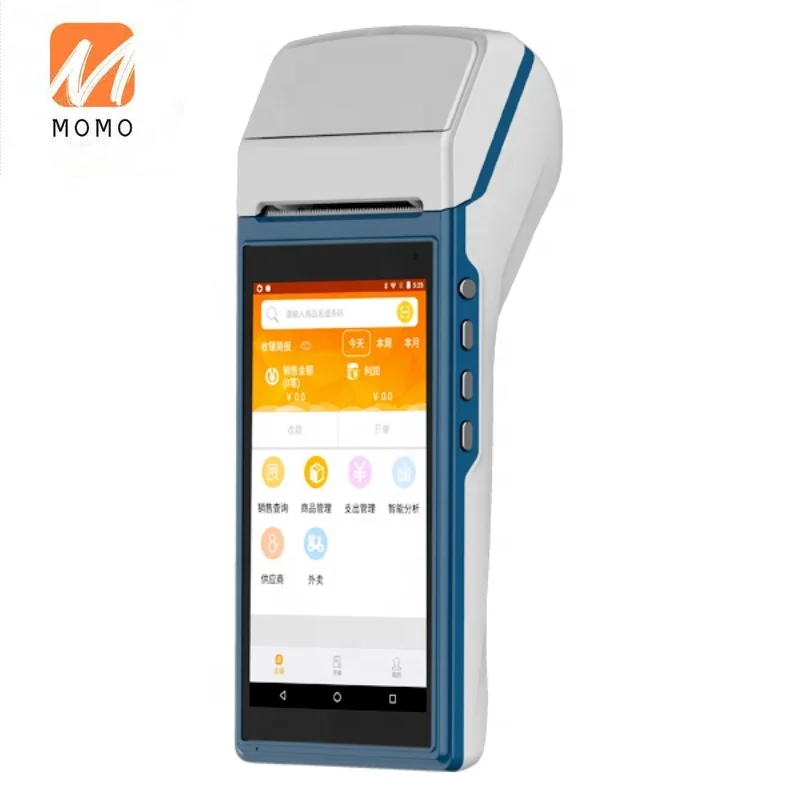 

handheld pos machine terminal in restaurant payment