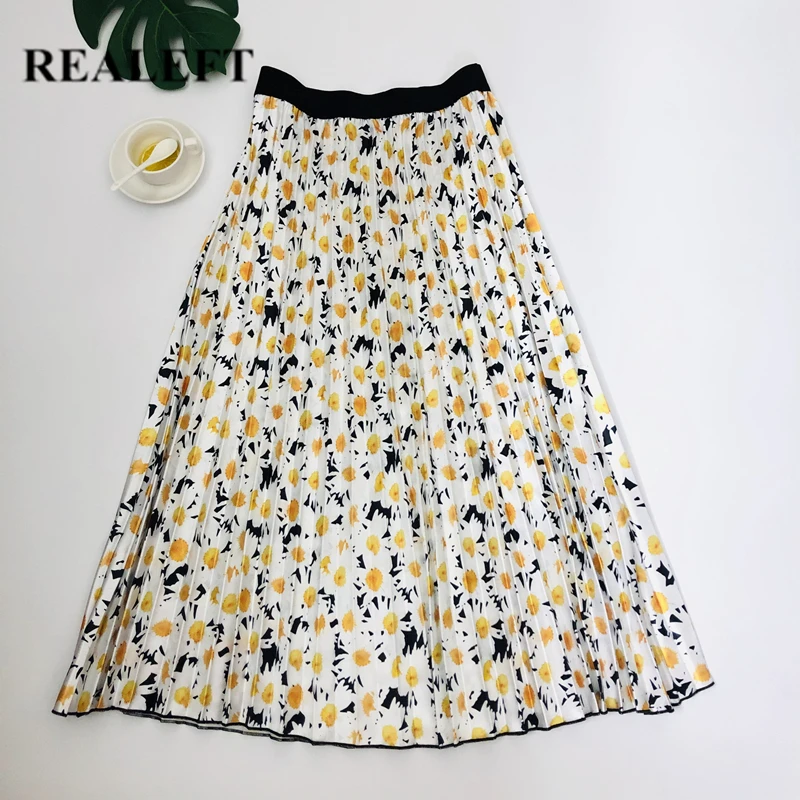 

Юбка женская трапециевидная до середины икры, с принтом подсолнуха