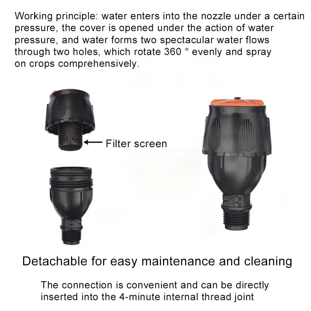 

Automatic Rotation 1/2 Inch Joint Sprinkler Garden Lawn Irrigation Spray Nozzle
