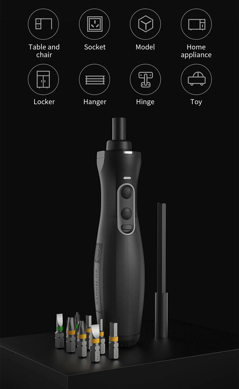 Xiaomi Mijia Wiha zu электрическая отвертка Беспроводная двойная мощность 8 в 1 Набор отверток и светодиодный светильник удлинитель Электрический винт