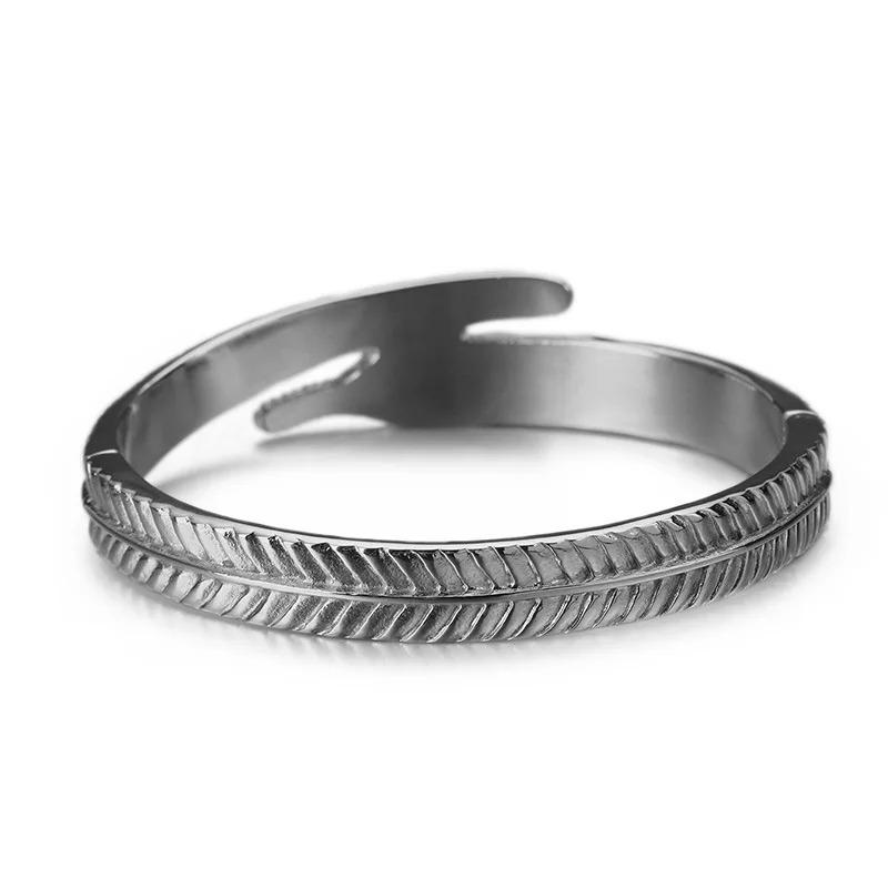 

Cuff Bracelets Cool Willow Leaf 316L Stainless Steel Bracelet Men's Titanium Steel Elegant Neutral Titanium Steel bracelets