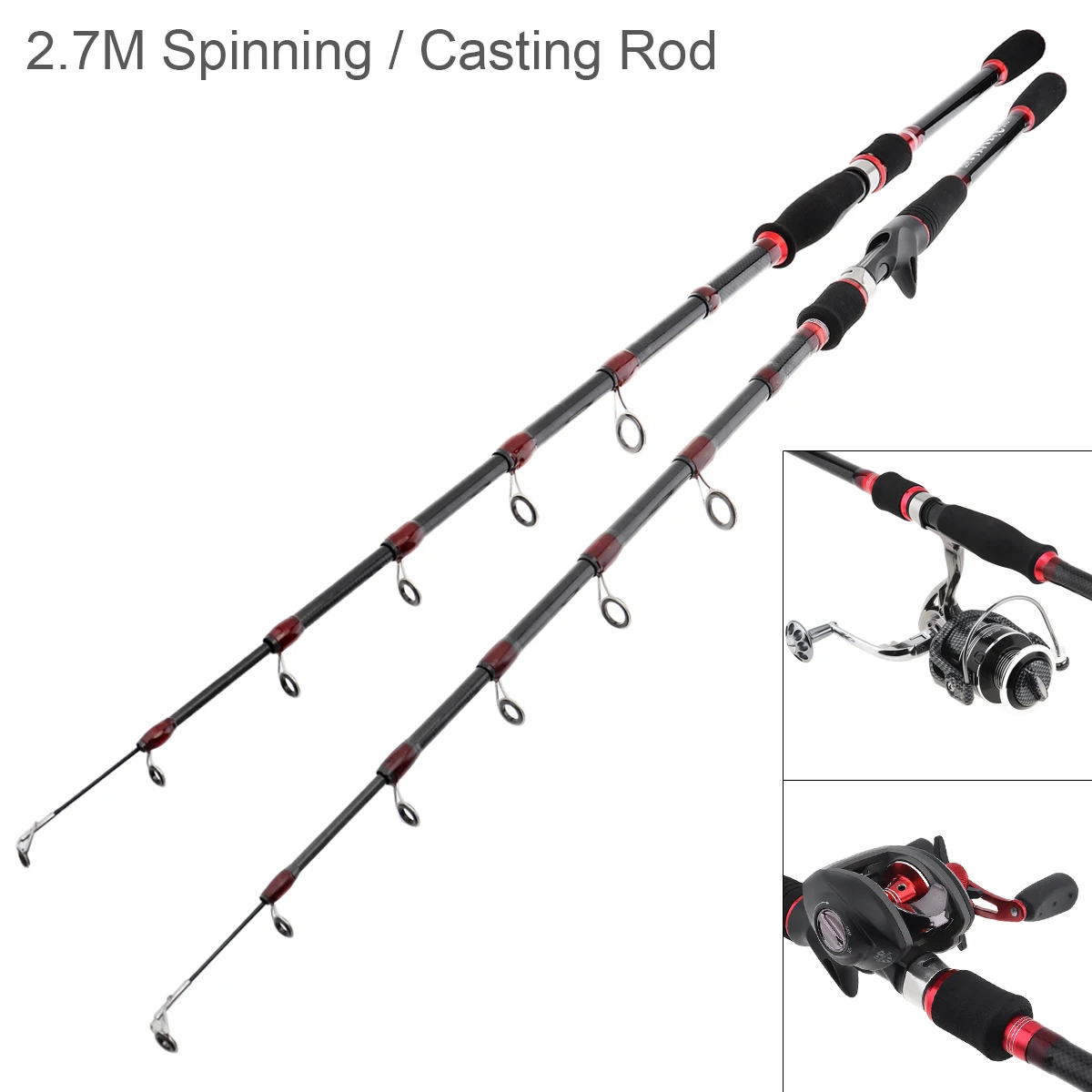 2 7 м углеродного волокна секций супер твердая блесна рыболовная удочка дорожная