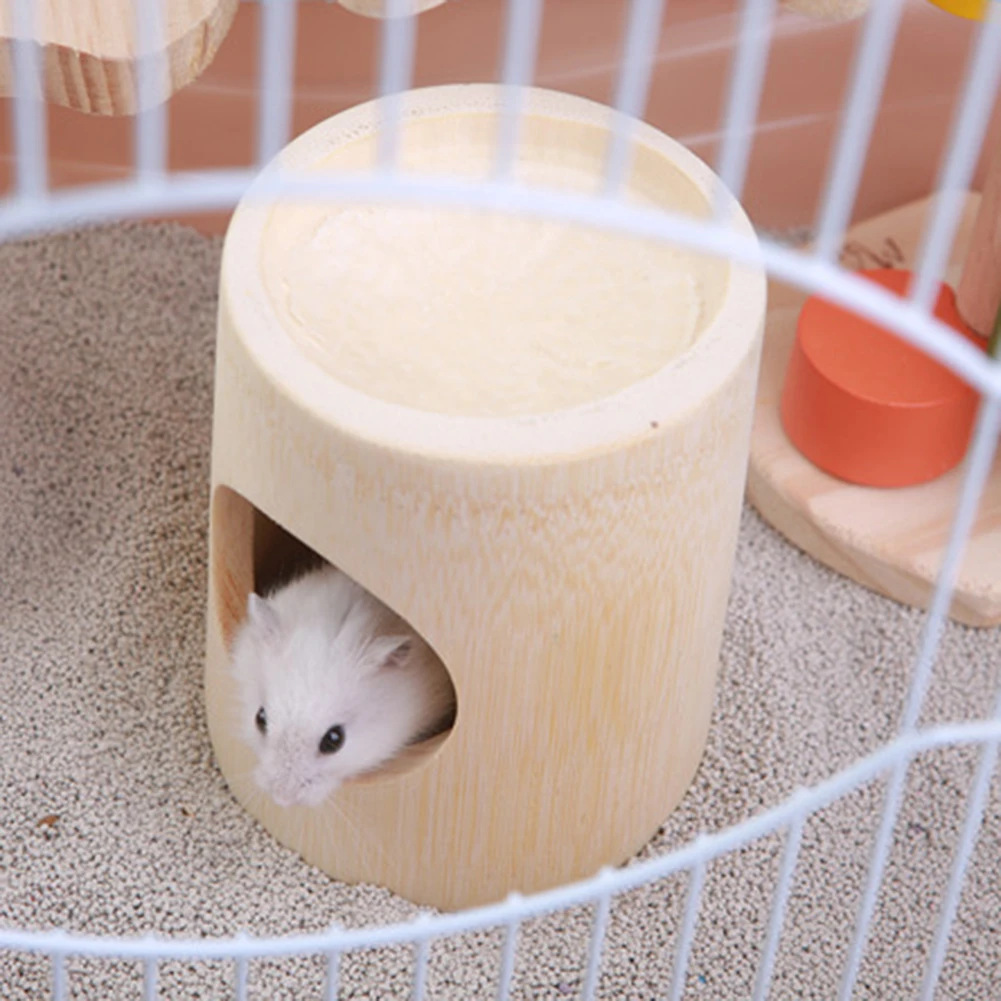 Новое 2 отверстия маленькое животное хомяк бамбуковый Дом Гнездо подвесная