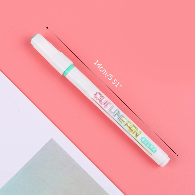 

12pcs/set Metal Paint Marker Pen Diy Album Scrapbooking Outline Marker Glitter MOLB