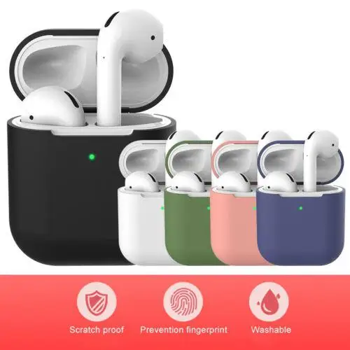 4 шт./компл. мини Мягкий силиконовый чехол для Apple AirPods 2 Беспроводной Зарядное устройство защитный силиконовый чехол ультра тонкий роскошный кожаный набор аксессуаров