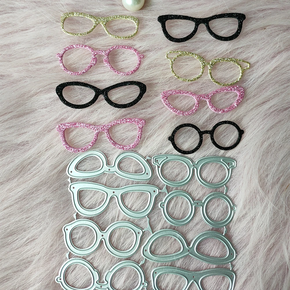 

New 8 Pcs glasses metal cutting die mould scrapbook decoration embossed photo album decoration card making DIY handicrafts