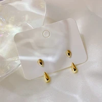 srcoi trendy geometric two use drop shaped metal earrings simple temperament alloy ear stud women minimalist jewelry ggifts