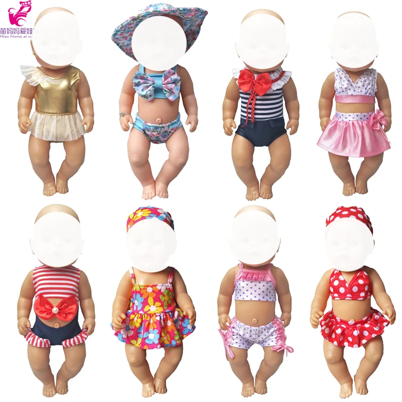 18 дюймов для девочек Купальник куклы + шапочка летний купальный костюм со шляпой