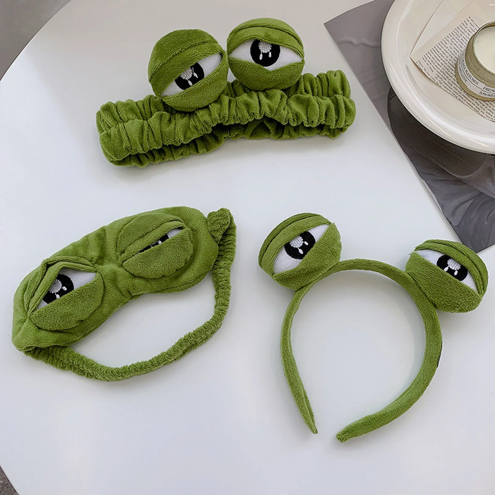 Забавная креативная 3d маска для глаз Pepe The Frog Sad Обложка зеленая фотомаска сна