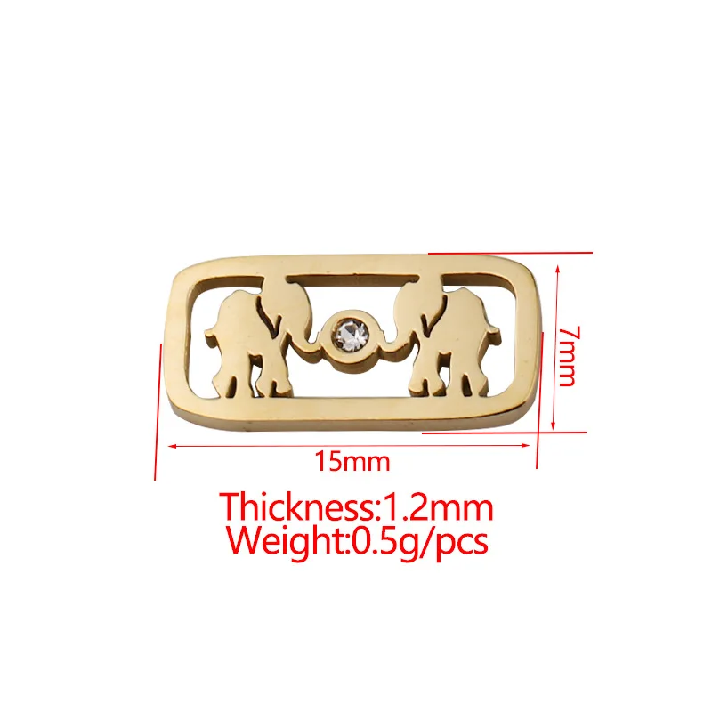 Подвески-слоны для стразы из нержавеющей стали с зеркальной полировкой