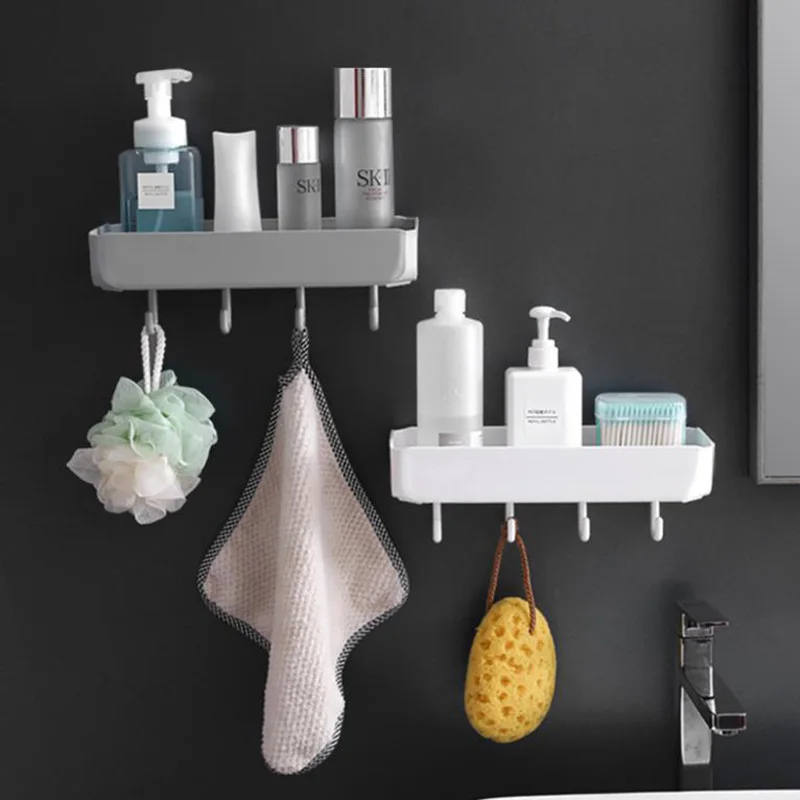 

Punch-free Bathroom Shelf Plastic Toilet Storage Holder Bathroom Vanity Wall Hanging Bathroom Storage Rack