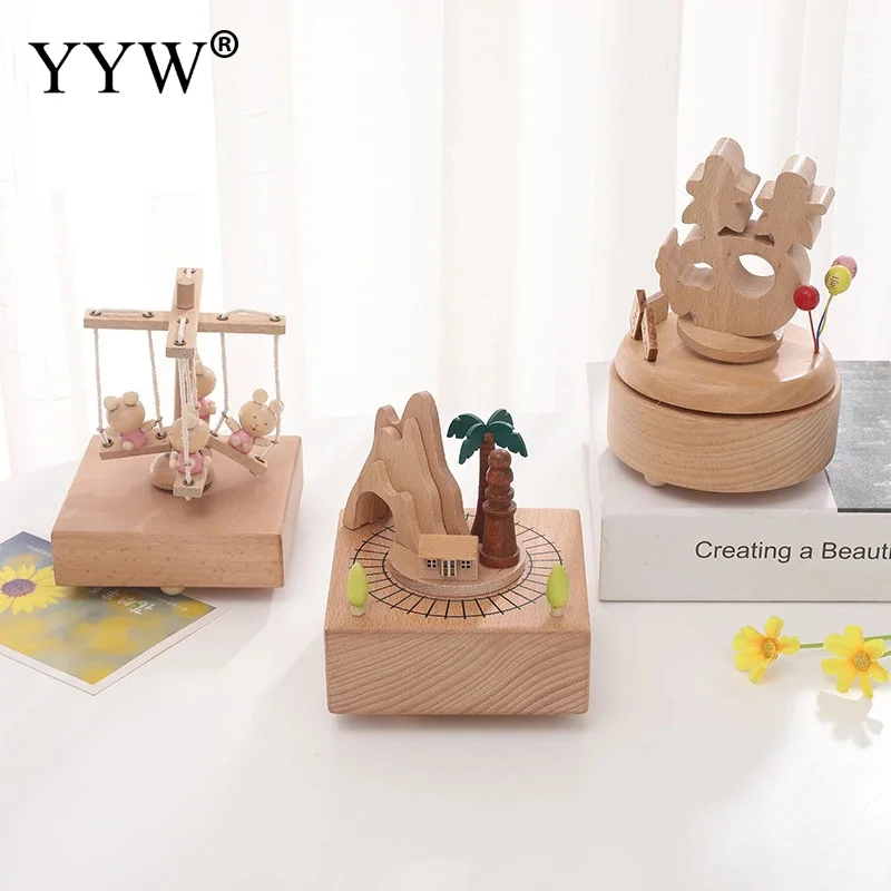 Рождественская елка Париж Эйфелева башня деревянная музыкальная шкатулка