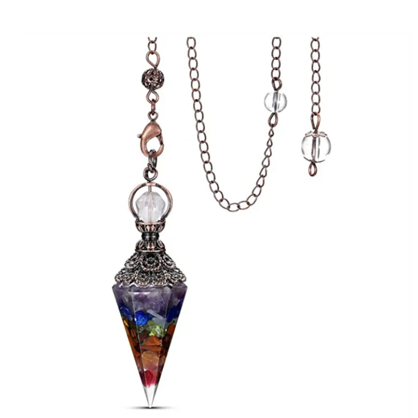 Уникальный Медный кулон FYJS шестиугольная пирамида голубые аквамарины звеньевая