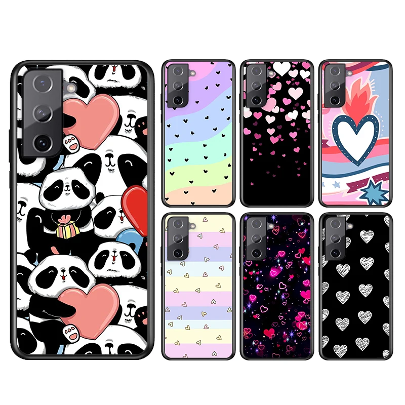 

Cute loving beautiful For Samsung Galaxy S21 S20FE S10 S10e S9 S8 S7 S6 Ultra Plus Lite Edge 5G Black Soft Phone Case