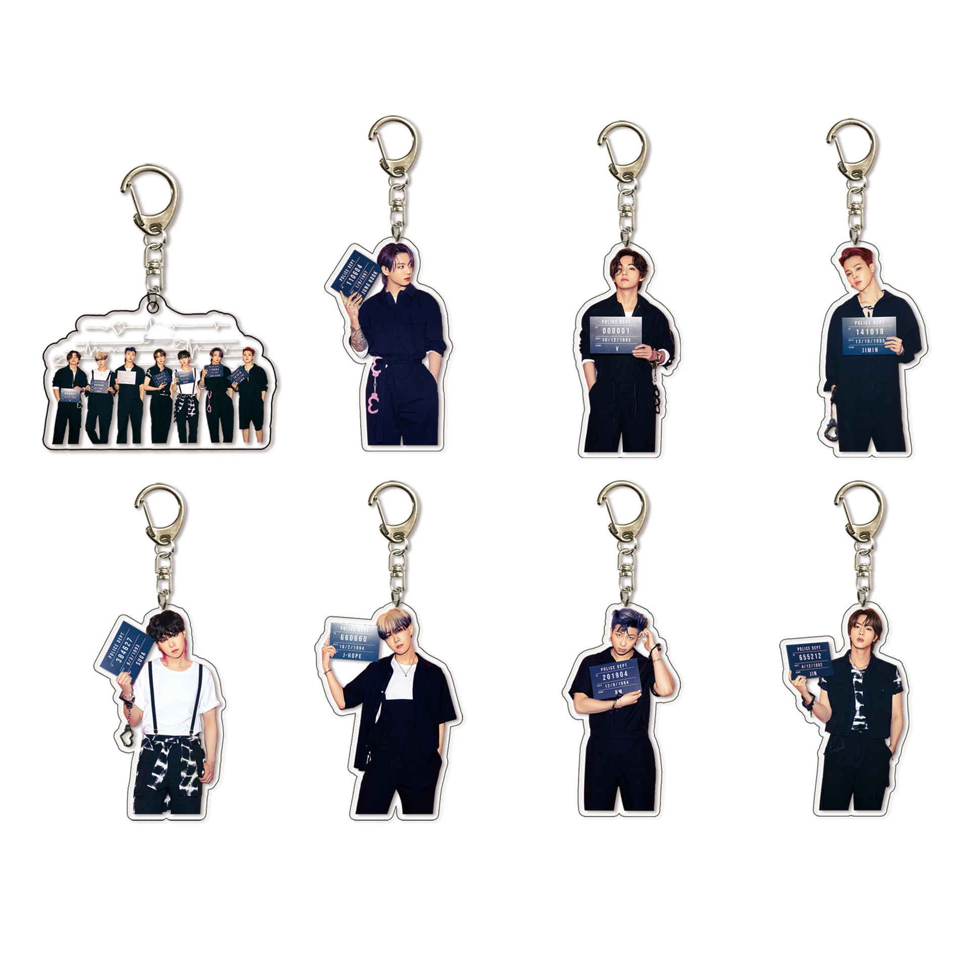 

Оптовая продажа Kpop Idol 2021 Bangtan Boys масло разрешение на танцы акриловый брелок для ключей аксессуары кольцо для ключей милый кулон