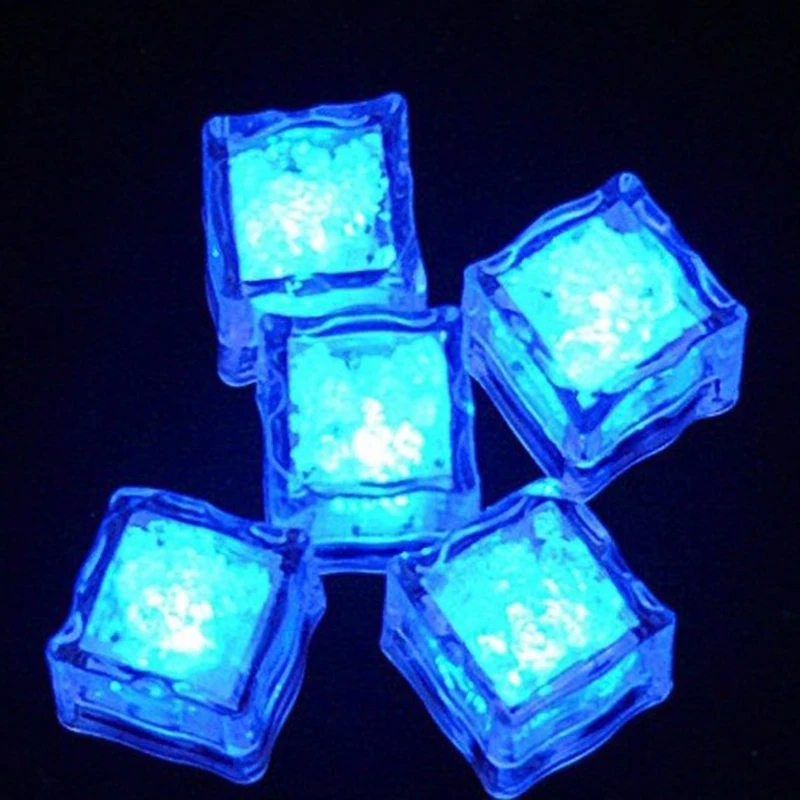1pcs blue 1/на свадьбу, 12 шт. сделай сам, светильник для кубиков льда/цветной сенсорный датчик Ночной светильник/светодиодный вспышка кубика льда s дропшиппинг рождественские украшения - Цвет: 1pcs blue