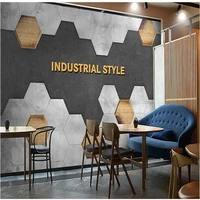 customized wallpaper personalized geometry wood grain mural industrial style family business wall decoration size customization