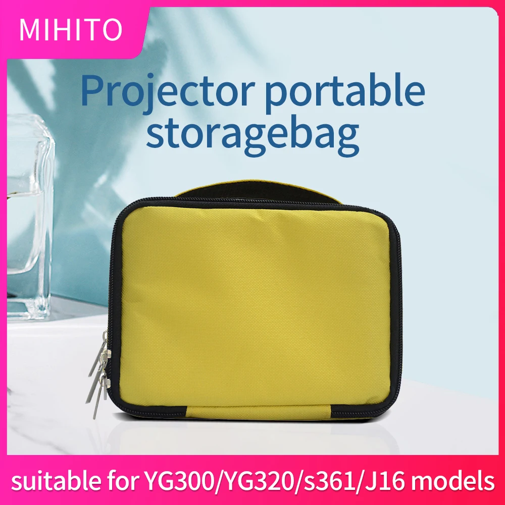 Mixito mini projetor portátil s361 t20 yg300/320/200/210/310 j16/15, caixa de proteção para armazenamento, acessórios, bolsa de viagem pequena