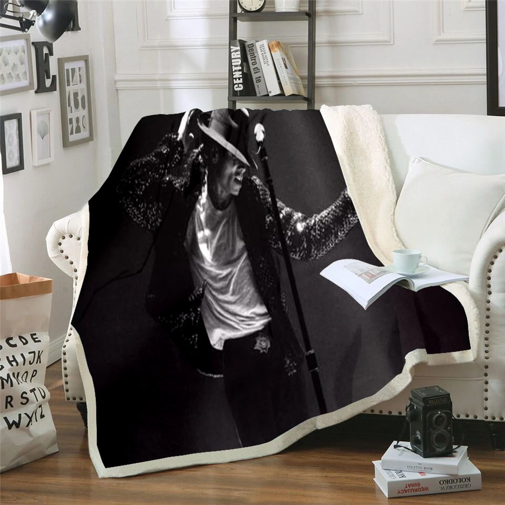 Плюшевое Флисовое одеяло с 3D принтом Майкла Джексона модные одеяла для взрослых