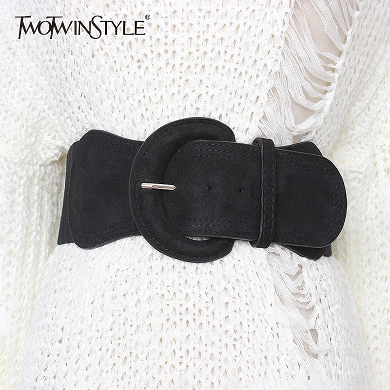 Женский ремень с высокой талией TWOTWINSTYLE летний элегантный тонкий однотонный пояс