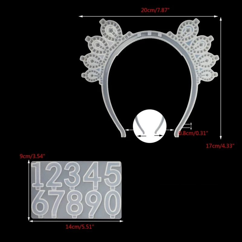 Цифровая корона с днем рождения на ободке для волос из эпоксидной смолы, украшения на голову, силиконовая форма для изготовления украшений и инструменты для рукоделия.