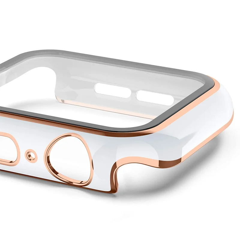 

Protective film + case for apple watch 6/se/5/4/3/2 44mm 40mm 42mm 38mm matt plastic cover hard frame with glass for iWatch