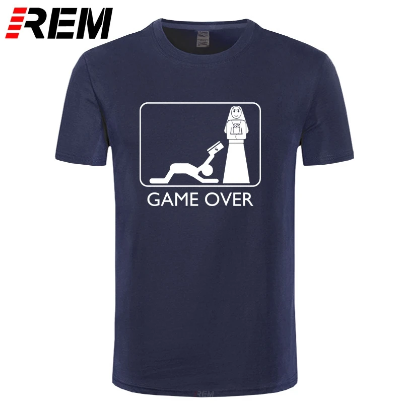Футболка REM Fun мужская с принтом мужа и жены хлопок короткий рукав Повседневная