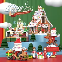18019 18020 18021 18022 building blocks music box christmas gingerbread house candy castle santa assembly moc bricks toys gifts