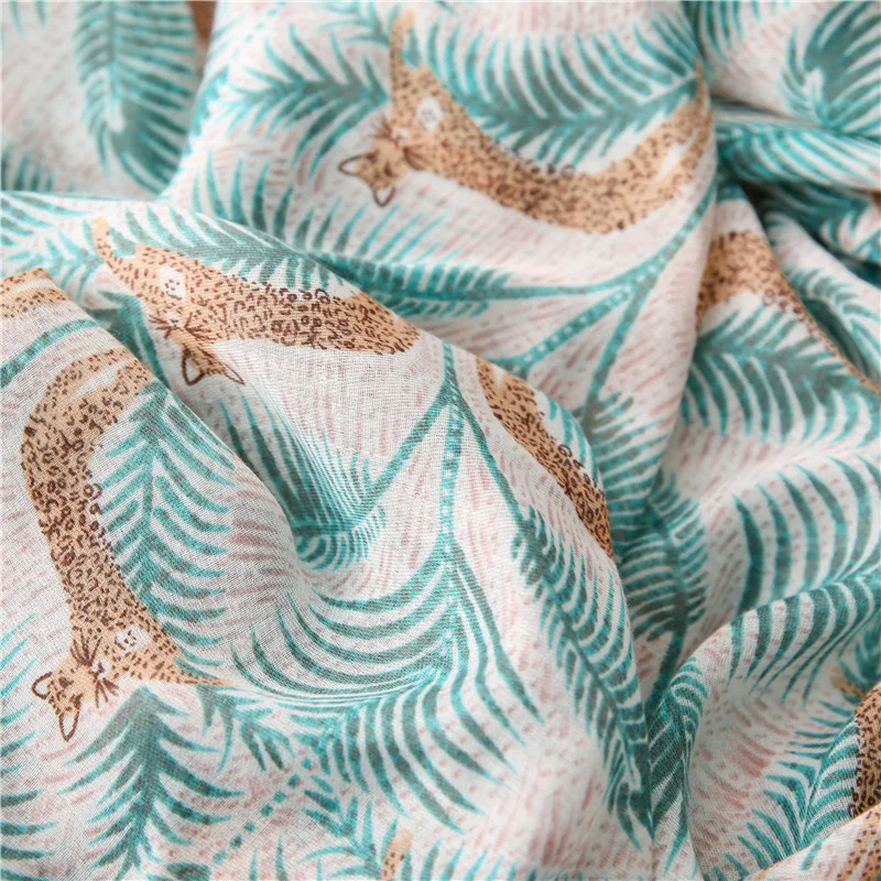 Женский мягкий вискозный шарф милый Леопардовый длинный платок женская модная