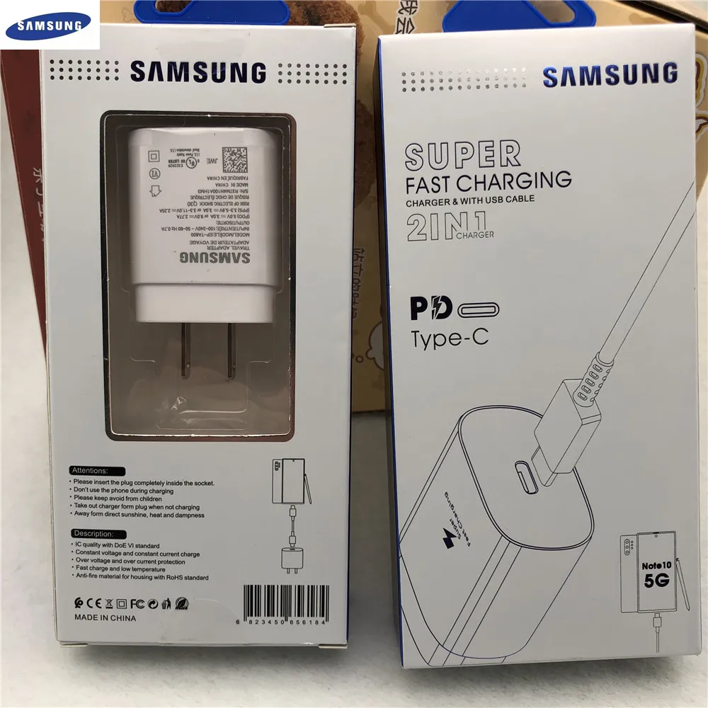 Оригинальный samsung note10 PRO 5G зарядное устройство 25 Вт ЕС супер быстрая зарядка