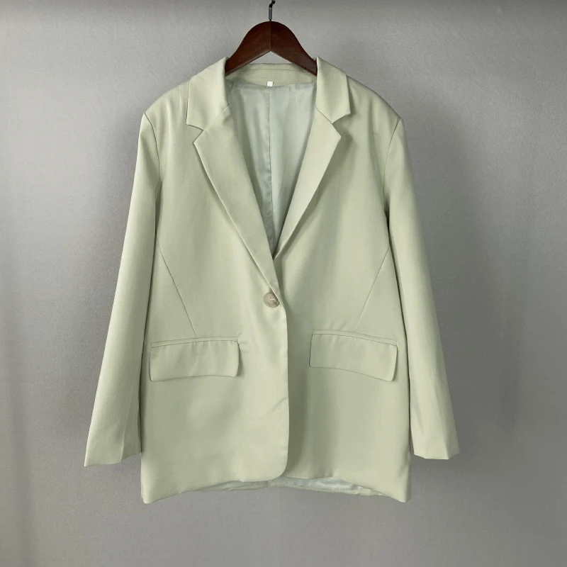 Черный пиджак Msfancy большого размера d Женский винтажный на одной пуговице