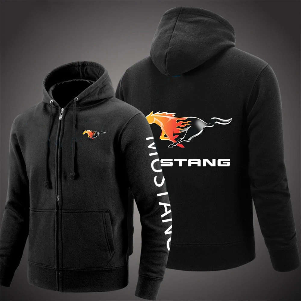 

2021 NEW Spring Autumn Mustang Car Logo Printing Leisure Hoodies Comfortable Pullover Cotton Sweatshirts Casual Fashion Coats