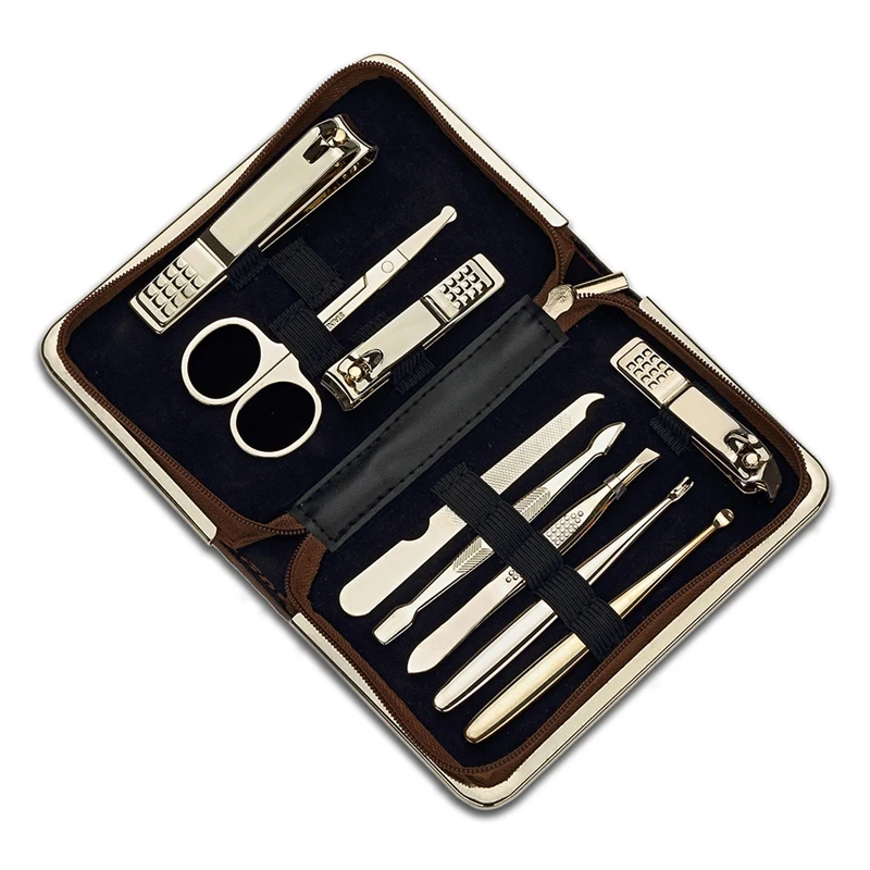 

Набор высококлассных кусачек для ногтей из нержавеющей стали, 9 шт., инструменты для маникюра и педикюра, набор ножниц для ногтей, Уход за ног...