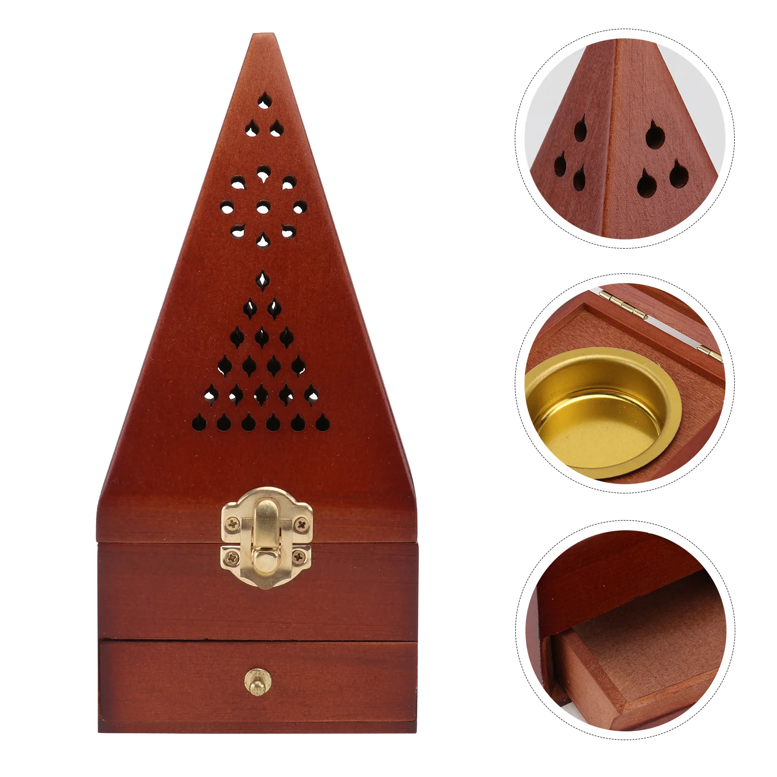 

1 шт., деревянная курильница в виде пирамиды