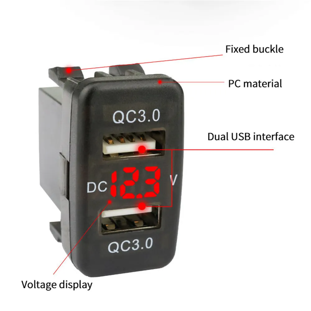 36 Вт Быстрое Автомобильное зарядное устройство QC3.0 два порта 12-24 В USB розетка