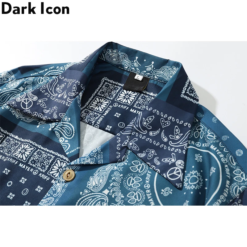 Мужская Гавайская бандана Dark Icon винтажная уличная рубашка с принтом лето 2020 |