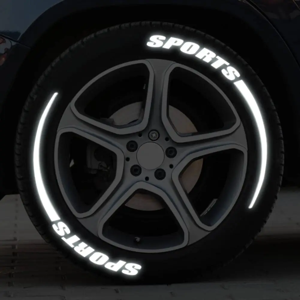 

3D Car Tire Wheel Lettering Stickers Universal Rubber Auto Motorcycle Tuning Reflective DIY Label Decals Styling Accessories