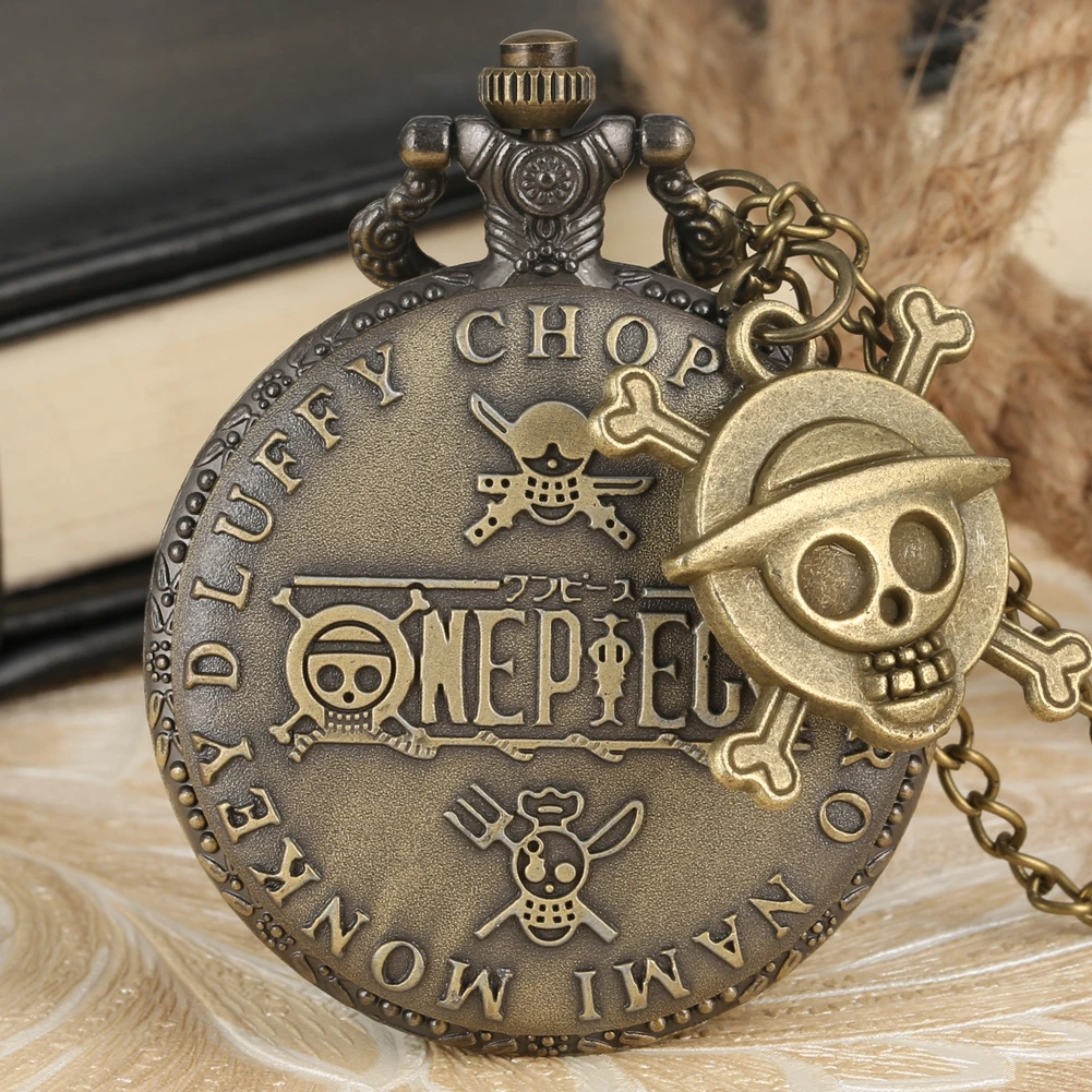 Креативные кварцевые карманные часы One Piece Pattern классический большой белый