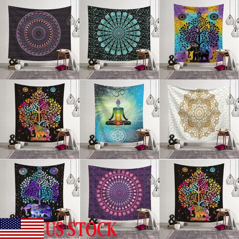 Индийская Мандала настенные скатерти ручной работы в общежитии Декор Искусство
