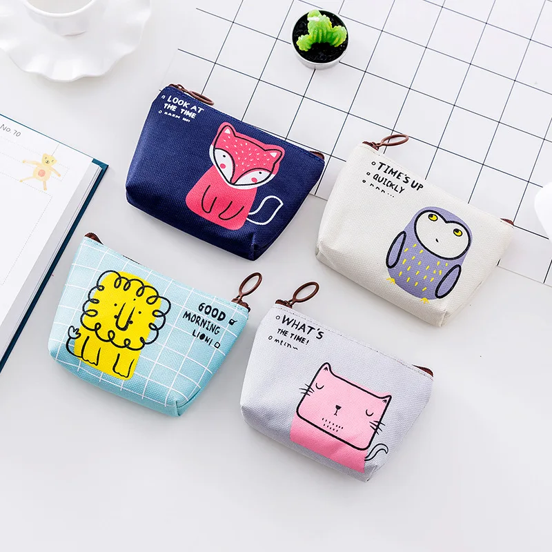 

Cute Zero Wallet Keychains Good Morning Party Coin Key Collection Bag Key Chain Cartoon Lady Small Wallet Key Rings