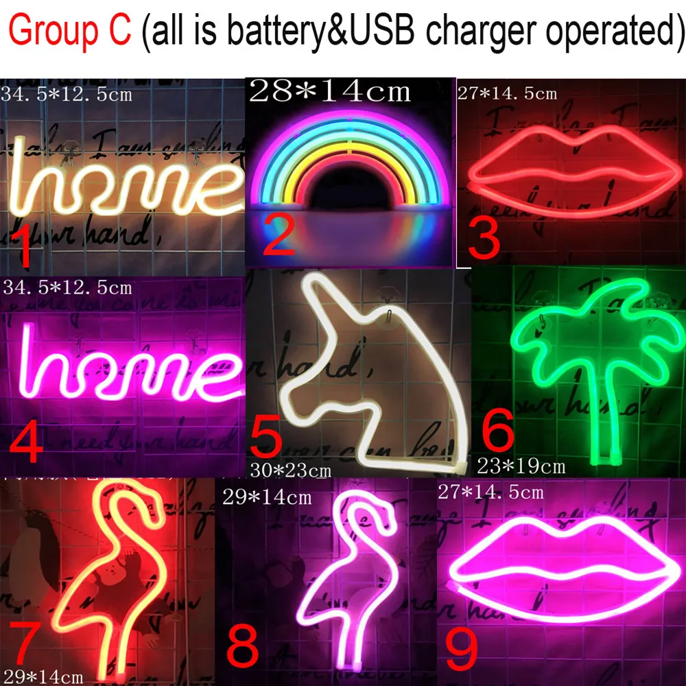 

27 Styles Neon Lamp Creative LED Neon Light Sign Wedding Party Decoration Valentines Day Anniversary Home Decor Night Lamp Gift