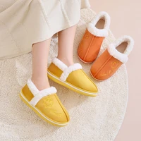 2021 new winter slippers warm women shoes fashion couples shoes non slip plush cotton indoor outdoor cozy home autumn thick hee