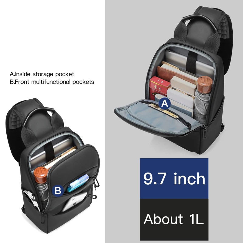 Inrnn Мужская водонепроницаемая нагрудная сумка высокого качества, мужские сумки-мессенджеры через плечо, слинг для коротких поездок, делова... от AliExpress RU&CIS NEW