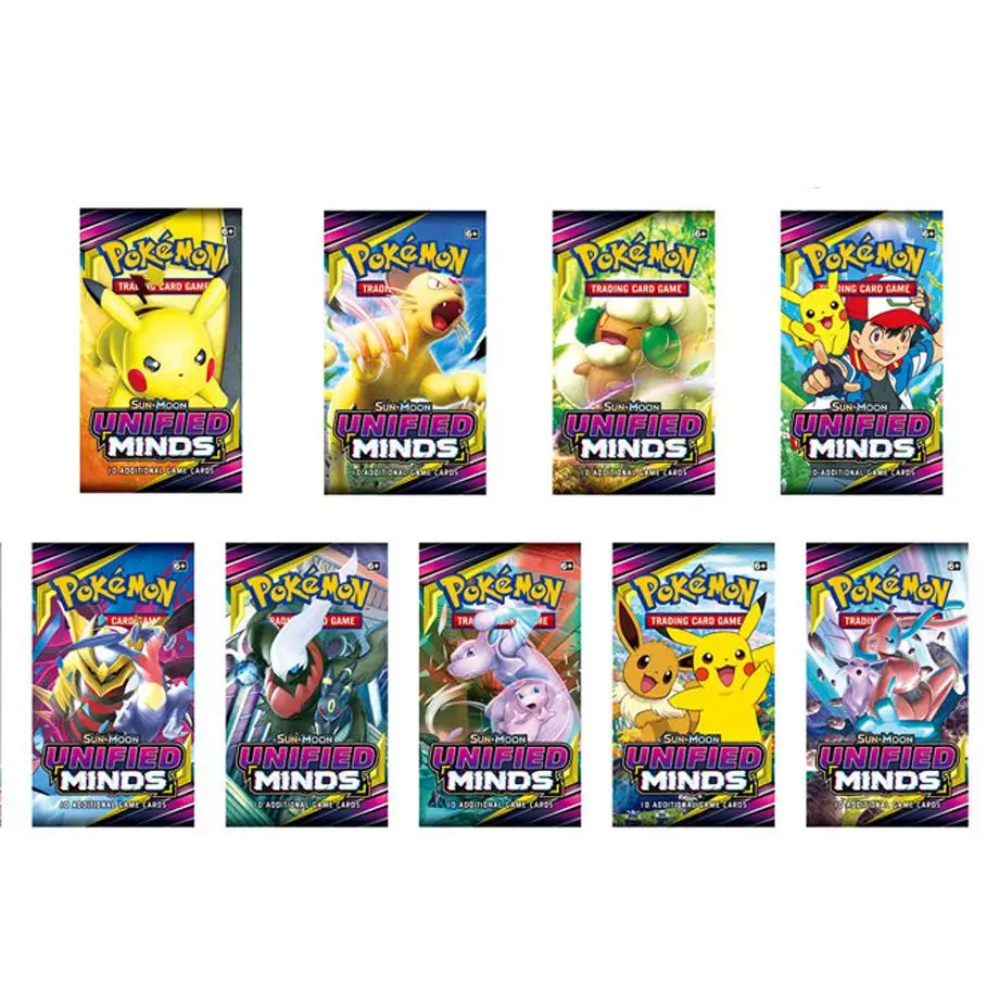 Новые карты Pokemon TCG: Sun & Moon Edition 4 упаковки в коробке коллекционная