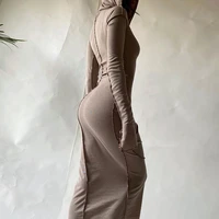 newasia hoodie dress split long sleeve straight bodycon dresses midi vestidos casual women khaki robe sexy streetwear 2021 fall
