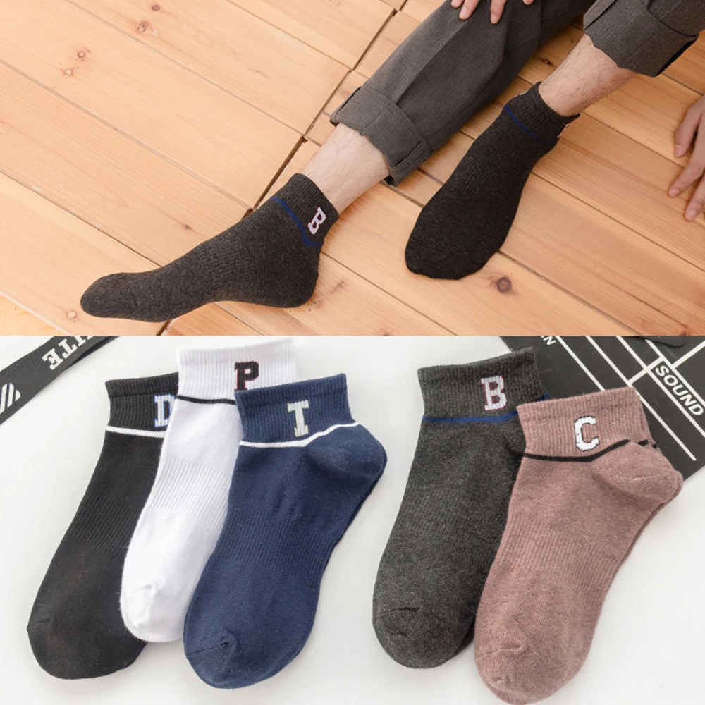 

5 Pairs/Lot Men's Socks Personality Flame Pattern Male Short Socks Breathable Comfortable Cotton Socks Fashion Multi-Colors Sock