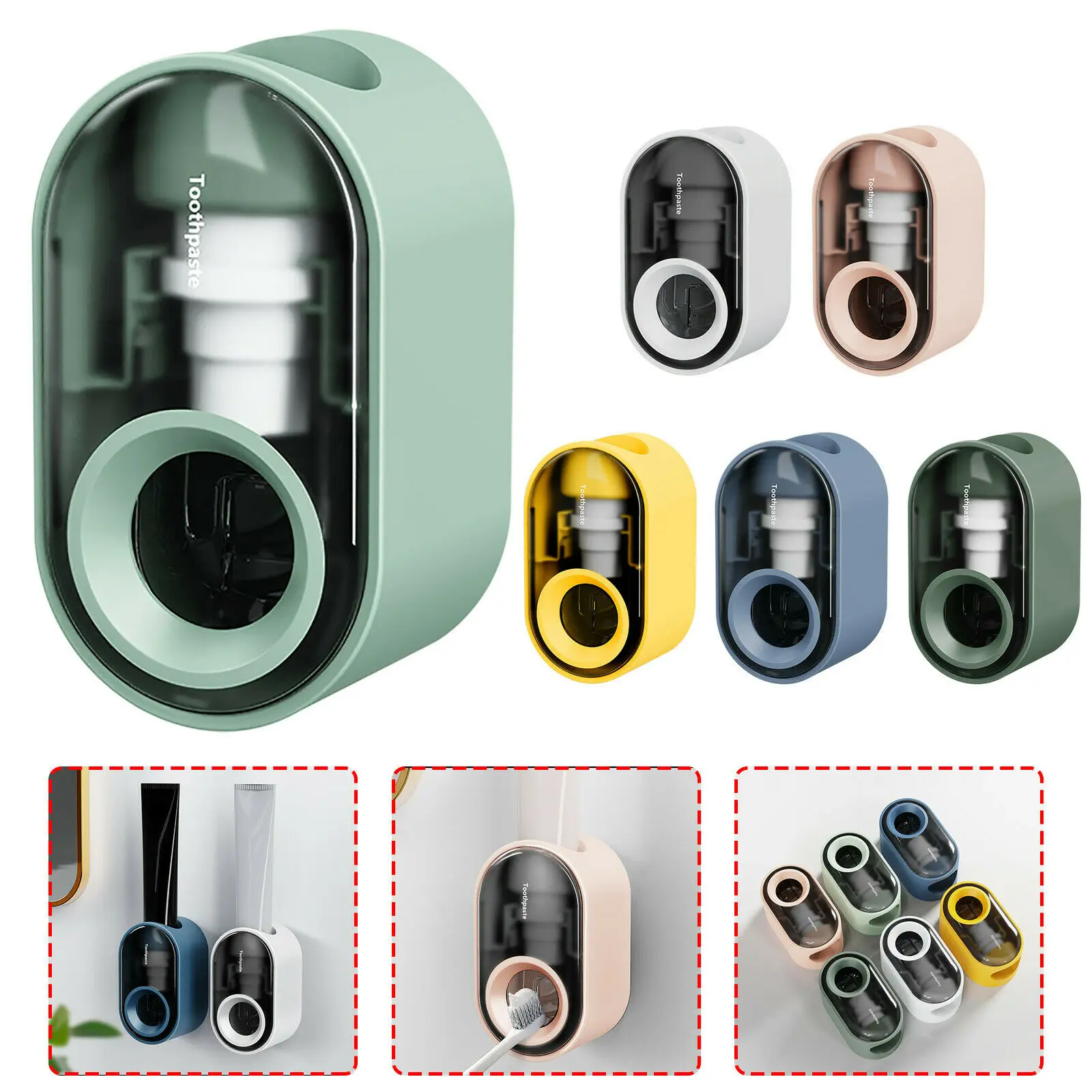 

2022 Newest Automatic Toothpaste Dispenser Toothpaste Squeezer Wall Mount Toothpaste Dispenser Bathroom Accessories Set