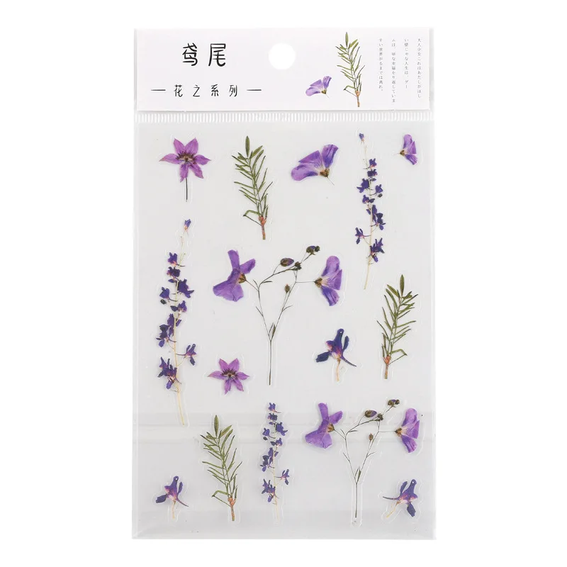 

1pc Natural Flower Stickers Transparent PET Sticker Plant Decoration Korean Stickers Scrapbooking Journal Ablum KIds Gifts